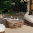 thumbnail image 2 of Willow 40.5" Oval Woven Patio Coffee Table Golden Brown Wicker Frame, 2 of 8
