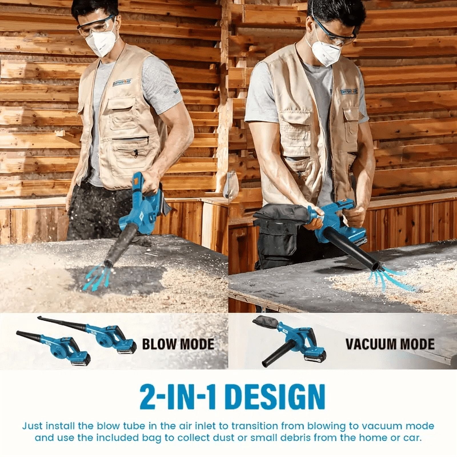 Leaf Blower Cordless with 18V Battery and Charger,2 Speed Modes,157MPH/64CFM Lightweight Electric Leaf Vacuum for Lawn Care, Patio, Dust, Blowing Leaves