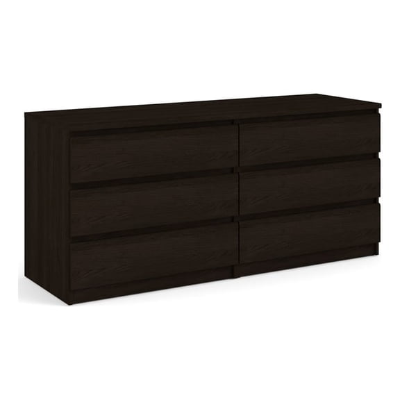 Pemberly Row Modern 6 Drawer Double Bedroom Dresser in Coffee