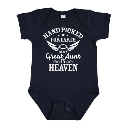 

Inktastic Handpicked for Earth by My Great Aunt in Heaven Gift Baby Boy or Baby Girl Bodysuit