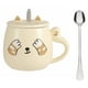 thumbnail image 1 of Taza para café Kawaii Gato con Tapa y Cuchara HappyWare beige 400 ml, 1 of 4