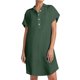thumbnail image 1 of Vestido camisero de manga corta con botones para mujer: túnica informal de color liso, tejido suave y transpirable, versátil para tres estaciones., 1 of 5