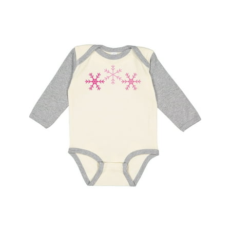 

Inktastic Pink Snowflakes Gift Baby Boy or Baby Girl Long Sleeve Bodysuit