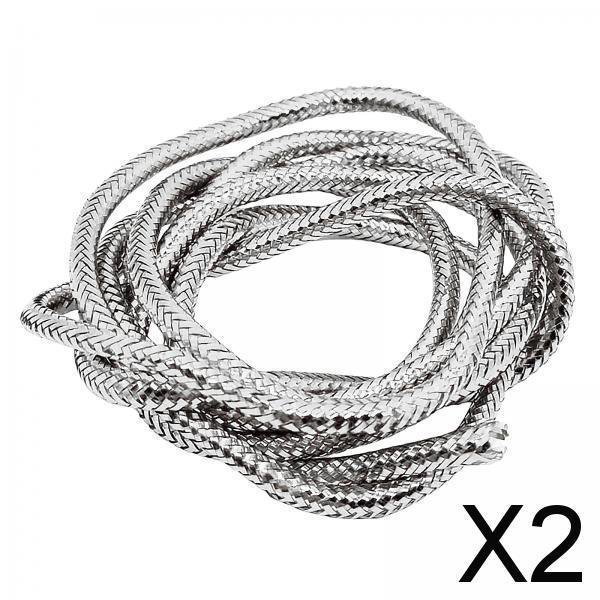 Tubo Mylar trenzado,Herramienta de bricolaje de tubo Mylar trenzado nacarado de 1M,Accesorios de materiales para atado de moscas de tubo trenzado Mylar,El cordón holográfico 2 piezas