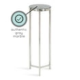 thumbnail image 6 of Kate and Laurel Aguilar Modern Drink Table, 9 x 9 x 23, Gray and Silver, Genuine Marble Accent Table for Small Spaces, 6 of 8