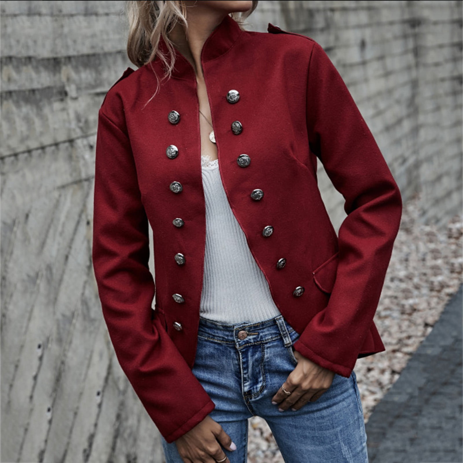 White Blazer Womens Open Front Blazers Casual Long Sleeve Lapel Collar Button Down Work Office Jackets Blazer with Pocket - image 3
