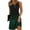Green, variant on Sleeveless V-Neck Midi Dress for Women - Leaf Print Summer Casual Sundress with Side Split & Lightweight Flowy Fabric