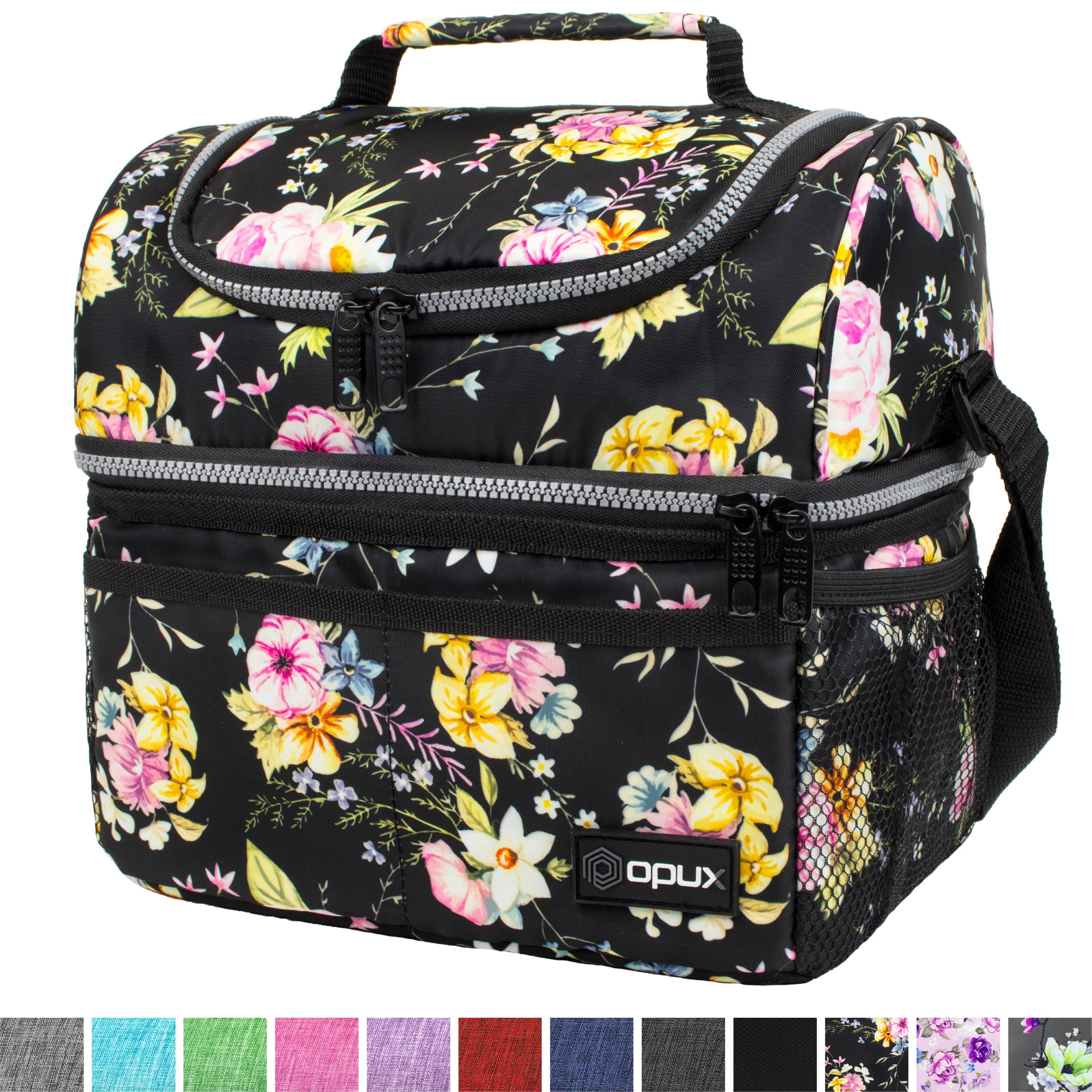 Insulated Dual Compartment Lunch Bag for Women, Ladies | Double Deck ...