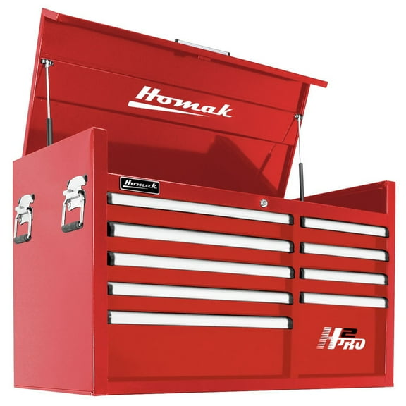 Homak RD02041091 41 in. H2Pro Series 9 Drawer Top Chest (Red)