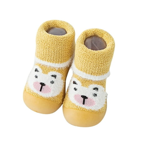 

Yinguo Boys Girls Animal Cartoon Socks Shoes Toddler WarmThe Floor Socks Non Slip Prewalker Shoes Yellow 23