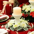 thumbnail image 6 of JeashCHAT Christmas Peony Candle Ring Wreath, Artificial Peony Flower Candle Ring Holder for Christmas Wedding Holiday Party Home Table Centerpiece, 6 of 6