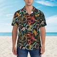 thumbnail image 2 of Xecao Snake And Flower print Hawaiian shirt - a stylish short-sleeve button-down for men, perfect for casual beach and tropical outings., 2 of 9