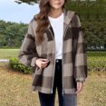 thumbnail image 2 of YunPes Girls Flannel Plaid Jacket Fleece Sherpa Zipper Hooded Jackets Kids Long Sleeve School Winter Warm Outwear with Pockets, 2 of 7