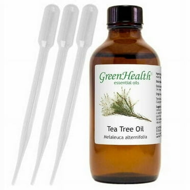 Tea Tree Essential Oil 4 fl oz – 100% Pure & Natural Therapeutic Grade | GreenHealth + 3 Free Droppers