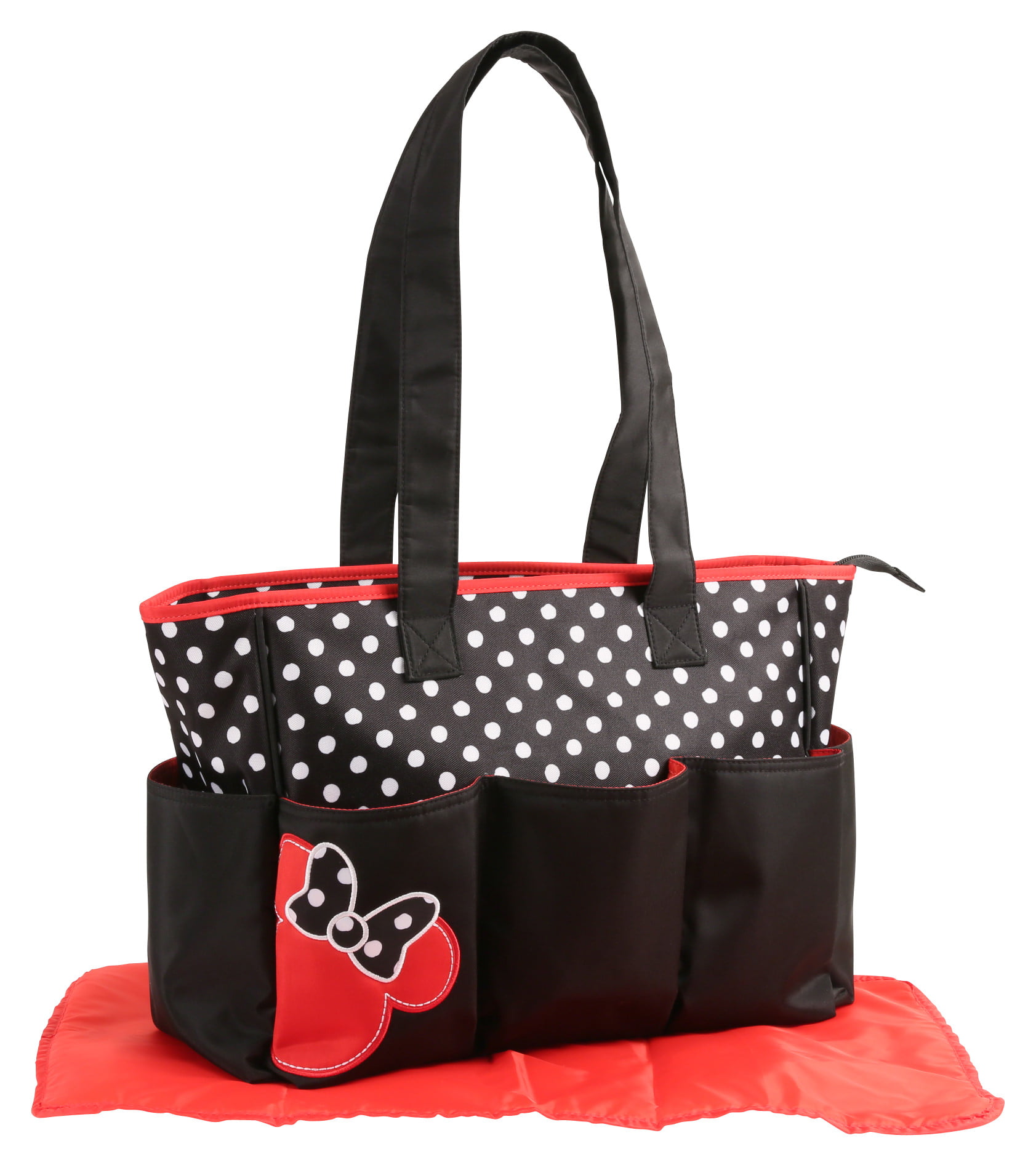 Disney Minnie Mouse 3 Pocket Tote Diaper Bag Black