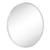 TEHOME Yolanta Brushed Nickel Round Mirror, 40 inches Diameter, Circle Wall for Bathroom
