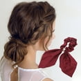 thumbnail image 2 of Unique Bargains 1 Pc Elegant Solid Scrunchies Wine Red, 2 of 4