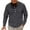 Dark Gray, variant on Long Sleeve Shirt for Men V Neck Button Up Collarless Solid Color Breathable Pullover with Chest Pocket (Black,M)