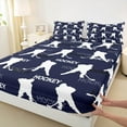 thumbnail image 3 of Feelyou Ice Hockey Lover Kids Queen Sheet Sets, Modern Ball Athlete Flat Sheet, Cartoon Sports Theme Queen Fitted Sheet, Super Cozy Room Decor, 4 Pieces, 3 of 7