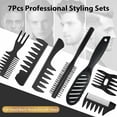 thumbnail image 3 of DUAIU 7Pcs Men's Hair Styling Set: Vent Brush, Round Brush, Wide-tooth Comb, Texture Comb for Blow Drying, Detangling, Grooming, and Hairdressing, Gift for Men, 3 of 7