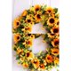 thumbnail image 4 of artificiales con girasol amarillo y hojas para puerta de interior o exterior decoración para hogar 16'' perfecl Corona de girasol falsa, 4 of 6