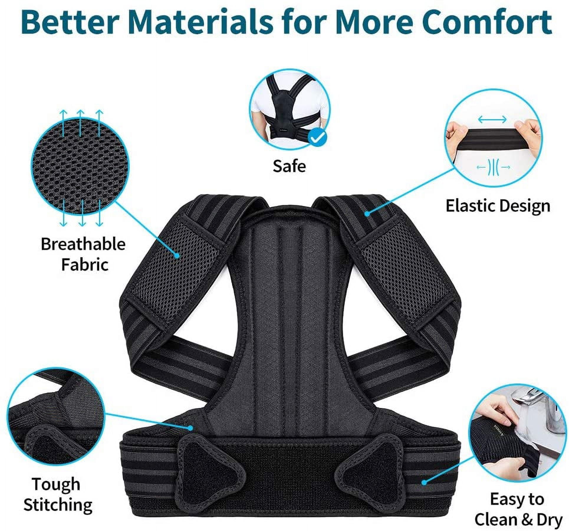 Posture Corrector for Men and Women, Spine and Back Support Adjustable and Breathable Back Brace Improves Posture and Provides Back Support-L