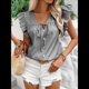 thumbnail image 4 of Blusa Informal con Cuello en V, Mangas con Volantes y Lazo Frontal para Mujer Negro S, 4 of 9
