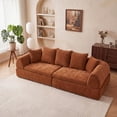 thumbnail image 4 of Leumius 104'' Cloud Sofa Couch with Deep Seat,Boneless Couch with Memory Foam for Living Room,No Assembly Required,Orange, 4 of 15