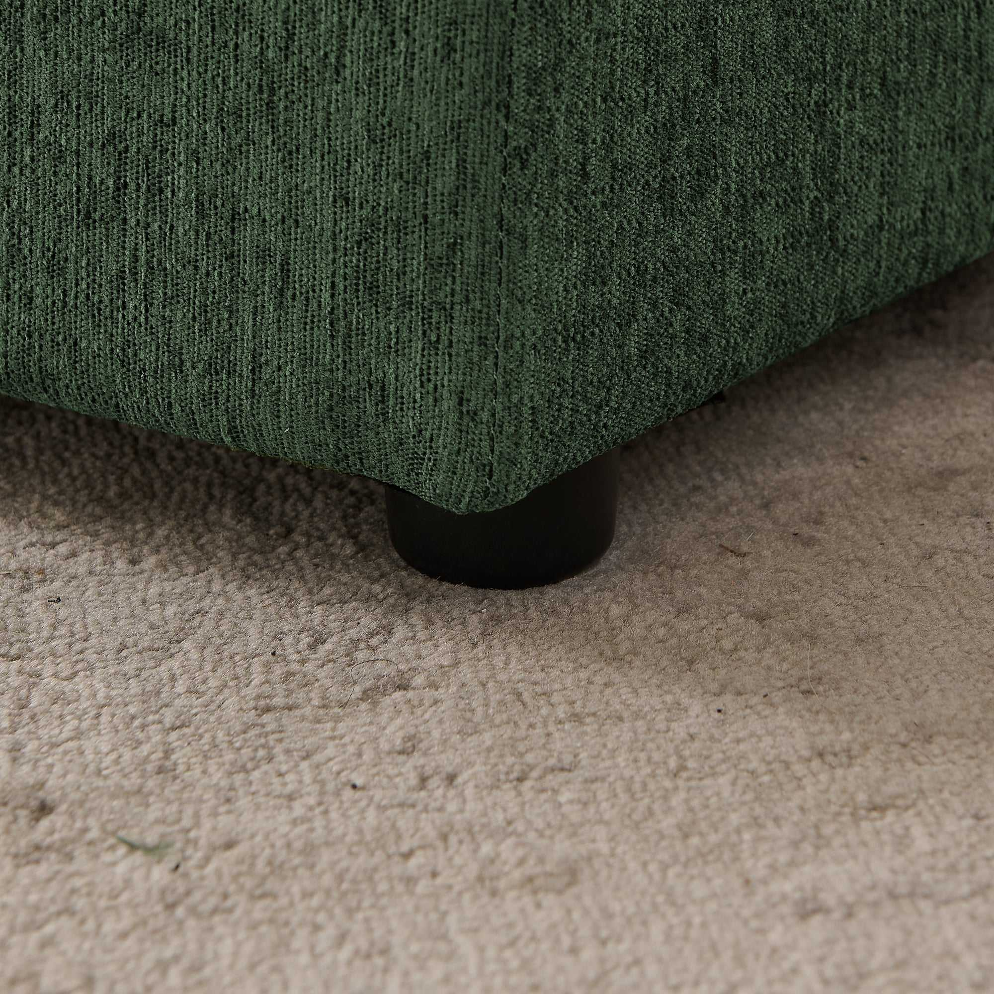 Oversized Pet Sofa for Medium Large Dogs, Modern Irregular Wave Backrest, Single Armrest, Premium Breathable Linen Fabric, Soft Cushion & Low Plastic Feet, Olive Green
