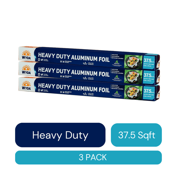 Wyda Aluminum Foil Heavy Duty, 37.5 Sqft, 3 Pack | Food Wraps