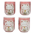 thumbnail image 6 of Japanese Design Maneki Neko Lucky Cat Pink 20oz Ceramic Tea Pot and Cups Set, 6 of 7