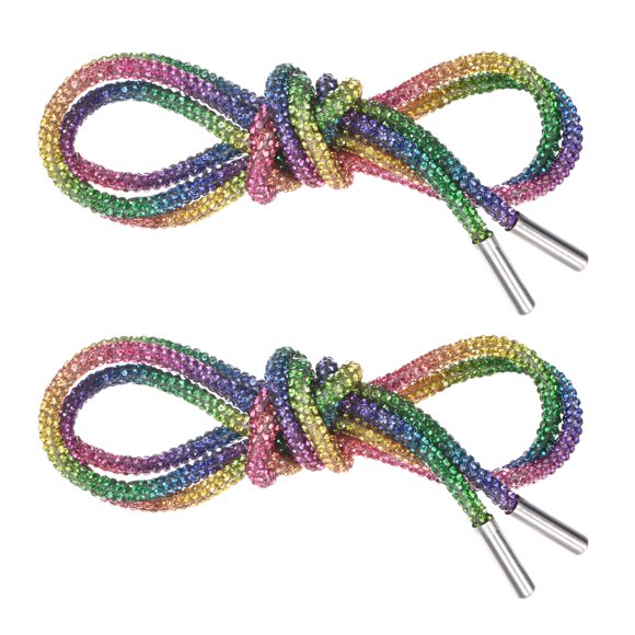 Uxcell 1 par de cordones de rhinestone de 39" para zapatillas coloridas