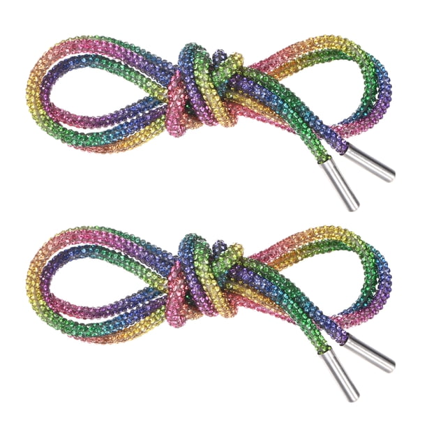 Uxcell 1 par de cordones de rhinestone de 39" para zapatillas coloridas