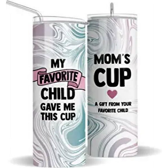 Artist Shot Best Mom Ever Stainless Steel Skinny Tumbler with Clear Lid and Straw - 20oz Tumbler with Leak Proof Lid, Perfect Mother's Day Gift Idea for Mom, Mama, or Boyfriend's Mom
