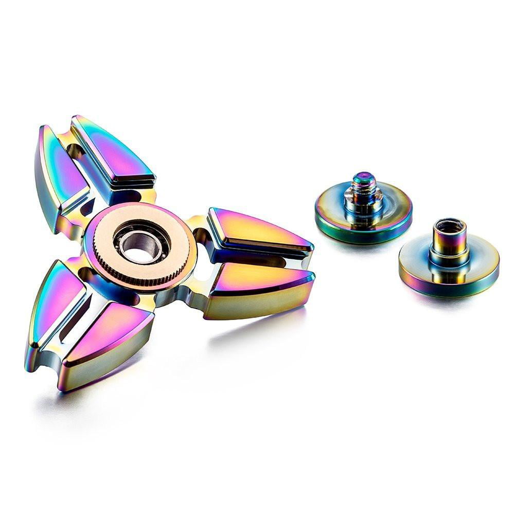 RAINBOW CRAB/STAR Fidget Metal Hand Spinner Stress Anxiety Relief Toys Tri Spins 
