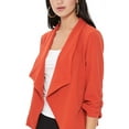 thumbnail image 6 of Women's Elegant Draped Blazer Casual Open Front 3/4 Sleeve Jacket, 6 of 6