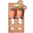 thumbnail image 2 of Cook with Color Cheese Spreader Knife, Stainless Steel Butter and Jam Blade with Figural Fruit Handle, Strawberry, 2 of 5