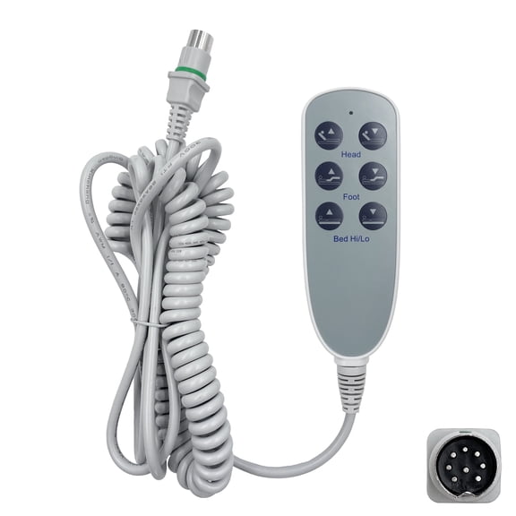 6 Button 8 Pin Round Plug Bed Remote Control Handset for Electric Adjustable Bed