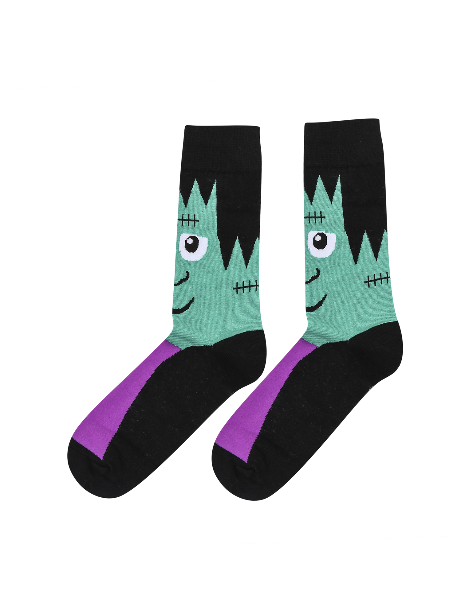 Women Halloween Novelty Crew Socks, Jacquard Tube Sock, Nonslip High Elastic Calf Socks