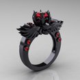 thumbnail image 7 of Gothic Skull Ring With Ruby Gemstones Sterling Silver Copper Jewelry For Women Statement Fashion Accessory Wedding, 7 of 7