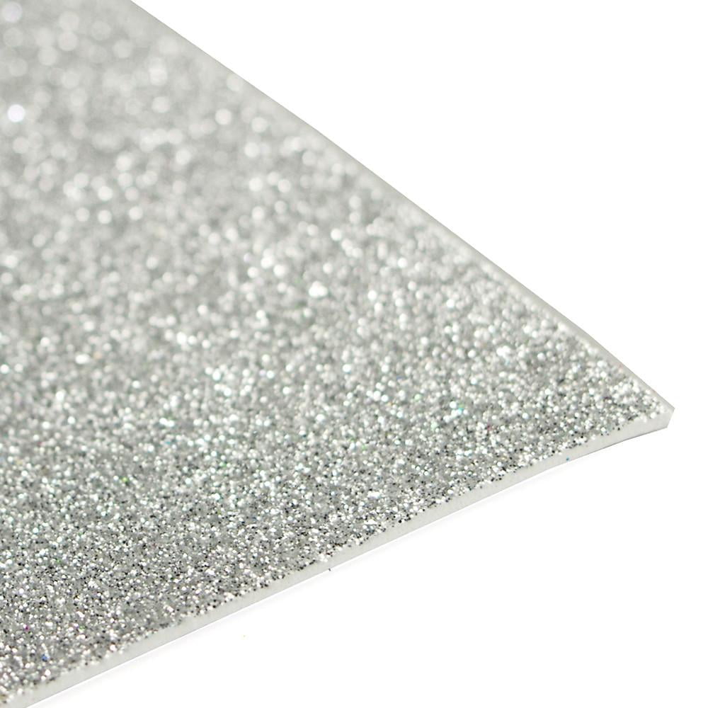 Glitter EVA Foam Sheet, 13inch x 18inch, 10Piece, Silver