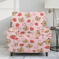 thumbnail image 2 of Xixirimido Capybara Strawberry Hearts Pink Pattern Recliner Chair Cover, 4-Pieces Stretch Recliner Covers for Recliner Chair Soft Reclining Chair Slipcover Furniture Protector for Pets Kids, 2 of 8