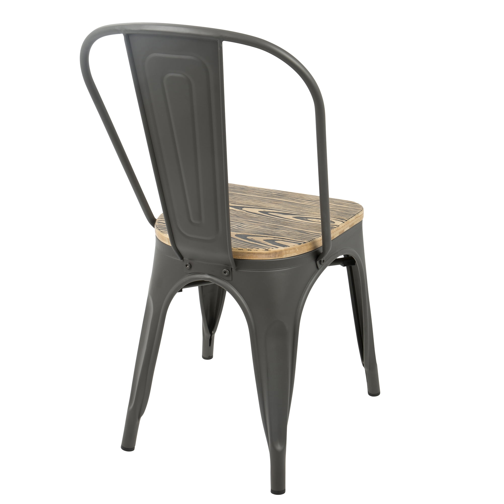 Oregon Farmhouse Stackable Dining Chair In Grey And Brown Oregon Farmhouse Stackable Dining Chair In Grey And Brown By Lumisource Set Of 2