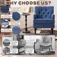 thumbnail image 5 of QuzyAor 30" Tufted Club Chair, Mid-Century Modern Accent Armchair, Corduroy with Nailhead Trim & Solid Wood Legs for Living Room Bedroom, Blue, 5 of 10