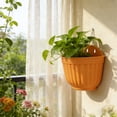 thumbnail image 5 of Wall Planter with Drainage Holes Indoor Outdoor Hanging Flower Pot for Plants Balcony Terrace Garden Decor Vertical Planter （Orange）, 5 of 7