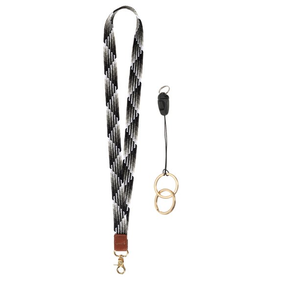 Uxcell Elastic Lanyard for Keys, Cute Keychain Neck Lanyard for Women Men Teacher Long Keychain Braid Strap for ID Badge Wallet Phone Card Business Office, Black Chocolate