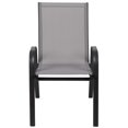 thumbnail image 4 of Flash Furniture Brazos Series Gray Outdoor Stack Chair with Metal Frame, 4 of 12
