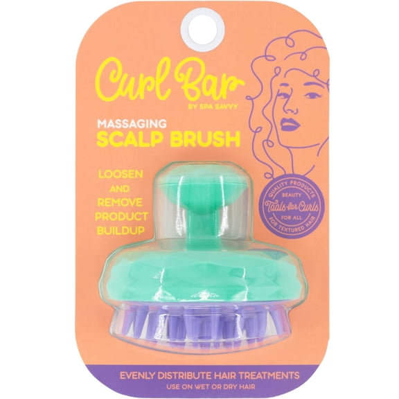 Spa Savvy Scalp Massager, Handheld Head and Temple Scrubber Brush for Massaging
