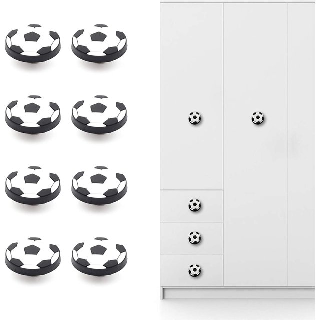 Pomo para muebles, 8 piezas (fútbol) Pomo para muebles para niños anticolisión de goma suave, pomo para puerta con estrellas, luna y nubes, para garantizar la seguridad del bebé JM