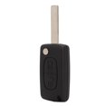 thumbnail image 1 of Car Key Fob Case, 2 Button Flip Remote Key Case Black Easy to Carry Replacement for 107 207 307 307cc 308 SW 407 607, 1 of 7
